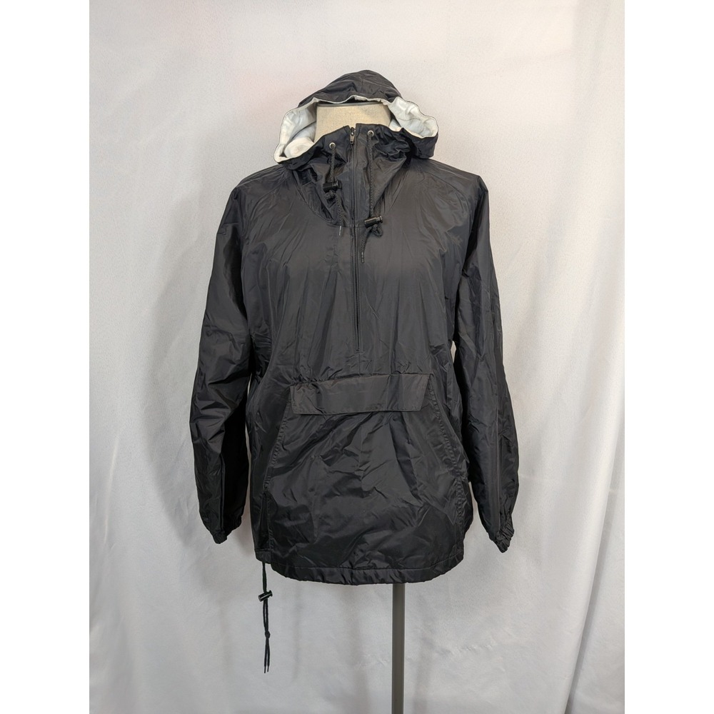 Tri-Mountain Black Pullover Windbreaker Anorak Jacket Hooded Gorpcore Vintage L‎